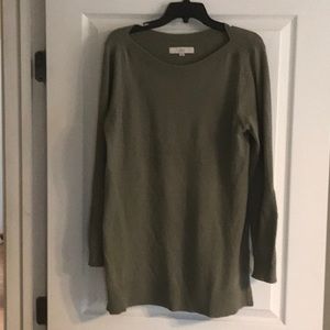Loft olive green tunic sweater in size large